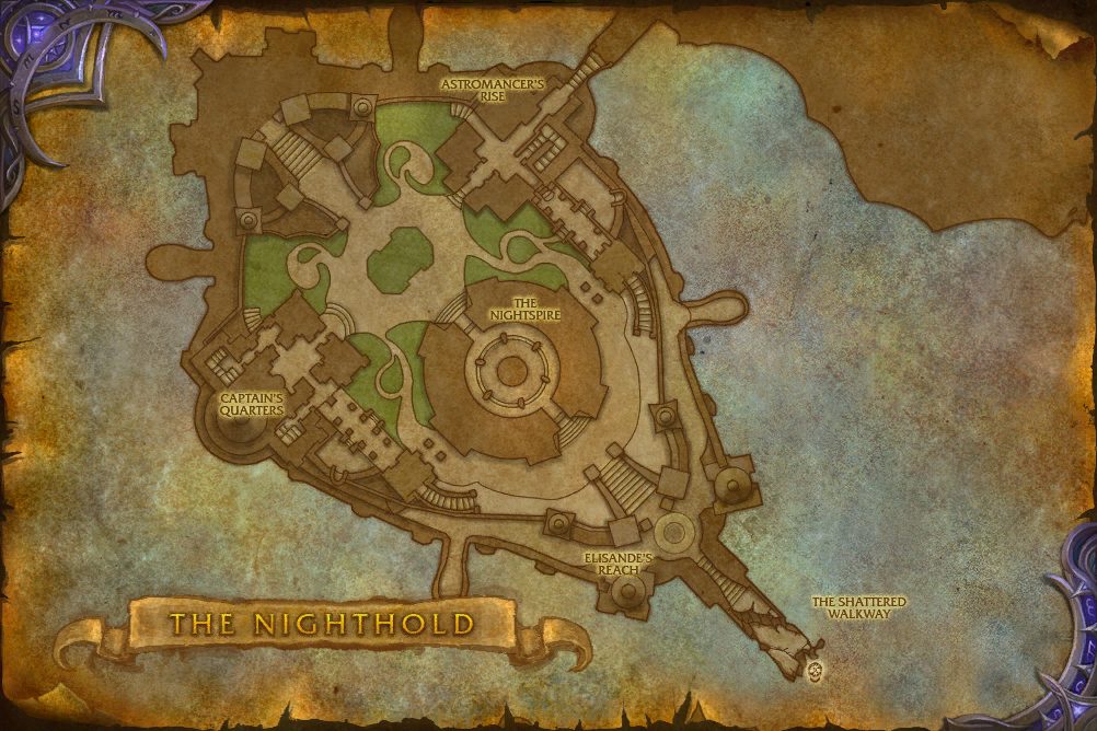 The Nighthold map with 2 boss locations