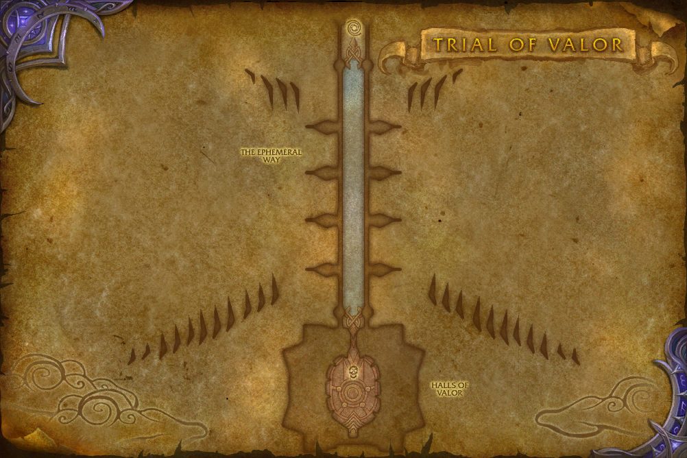 Trial of Valor map with 1 boss location