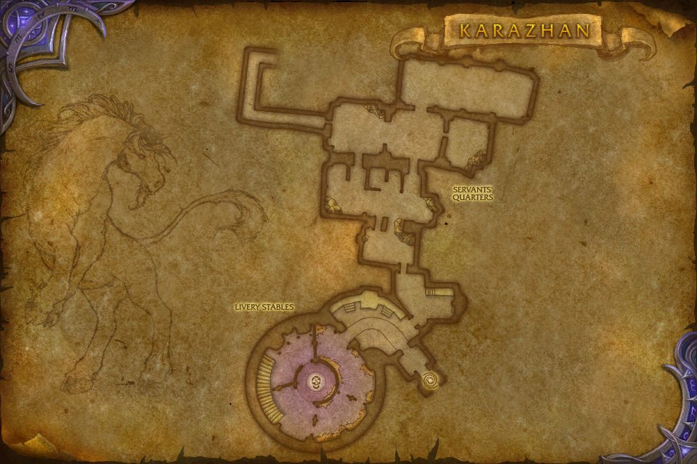 Karazhan map with 1 boss location