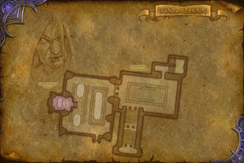 Karazhan map with 1 boss location