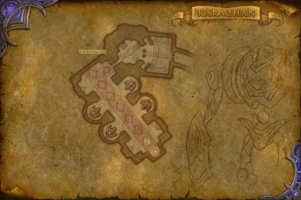 Karazhan map with 1 boss location