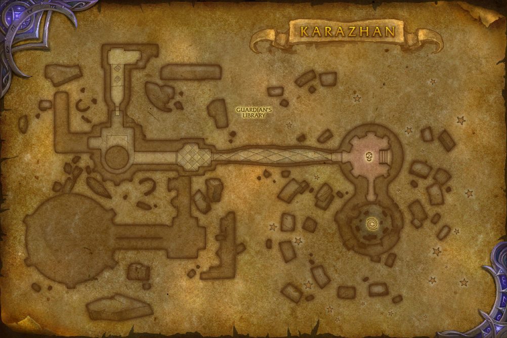 Karazhan map with 1 boss location