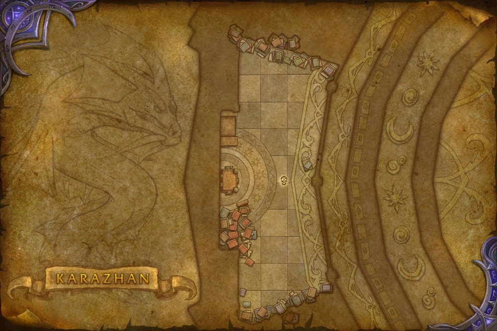 Karazhan map with 1 boss location