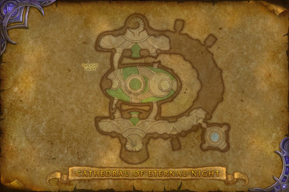 Cathedral of Eternal Night map with 1 boss location