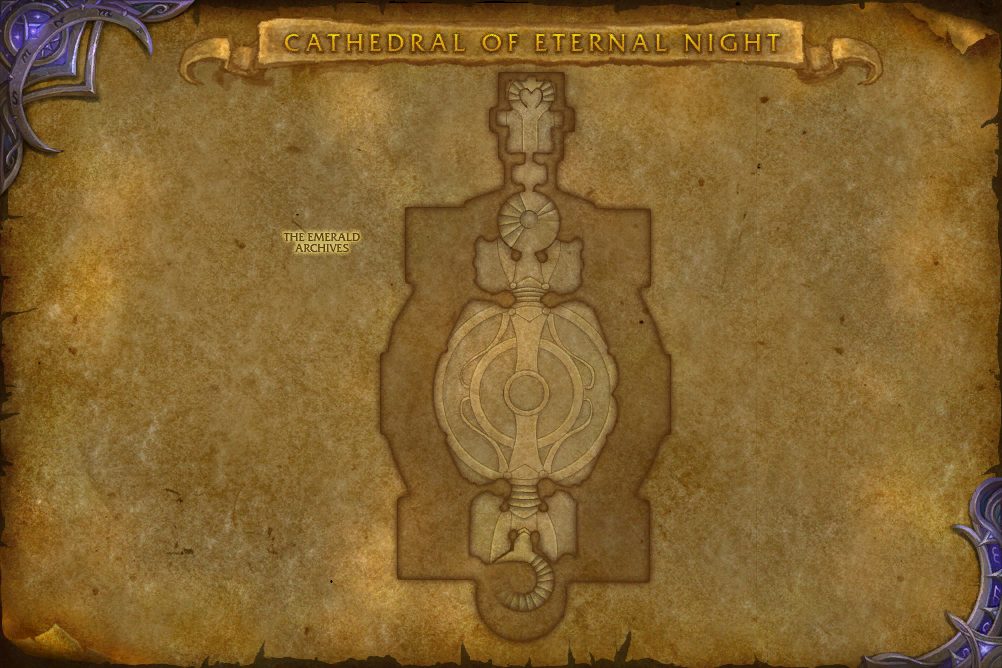 Cathedral of Eternal Night map with 1 boss location