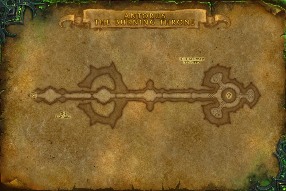 Antorus, the Burning Throne map with 2 boss locations