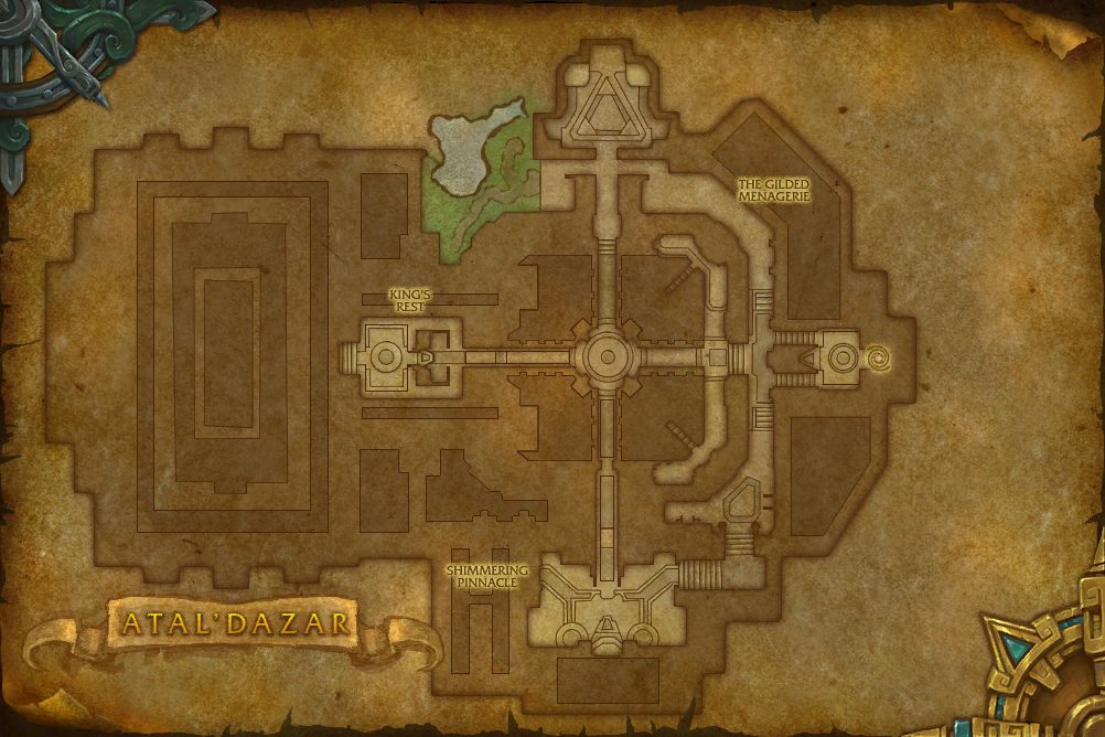Atal'Dazar map with 3 boss locations
