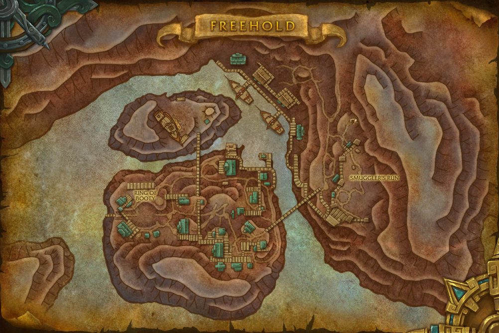 Freehold map with 4 boss locations