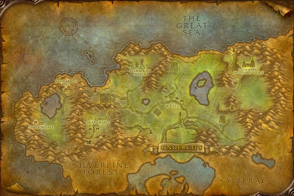 Tirisfal Glades map from the WoW Forever beta client