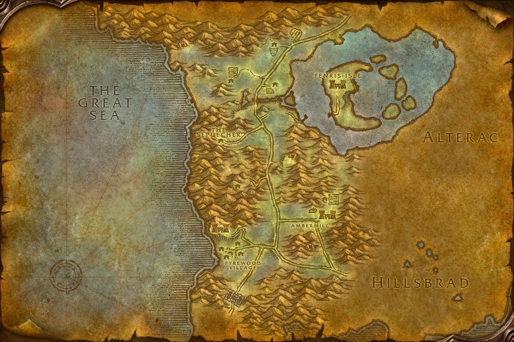 Silverpine Forest map from the WoW Forever beta client