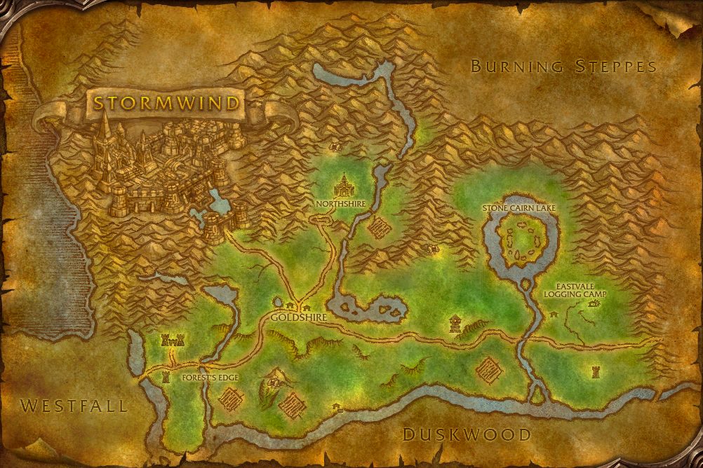 Elwynn Forest map from the WoW Forever beta client