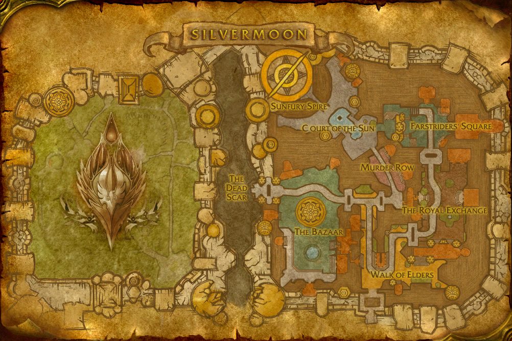 Silvermoon City (Burning Crusade) zone map