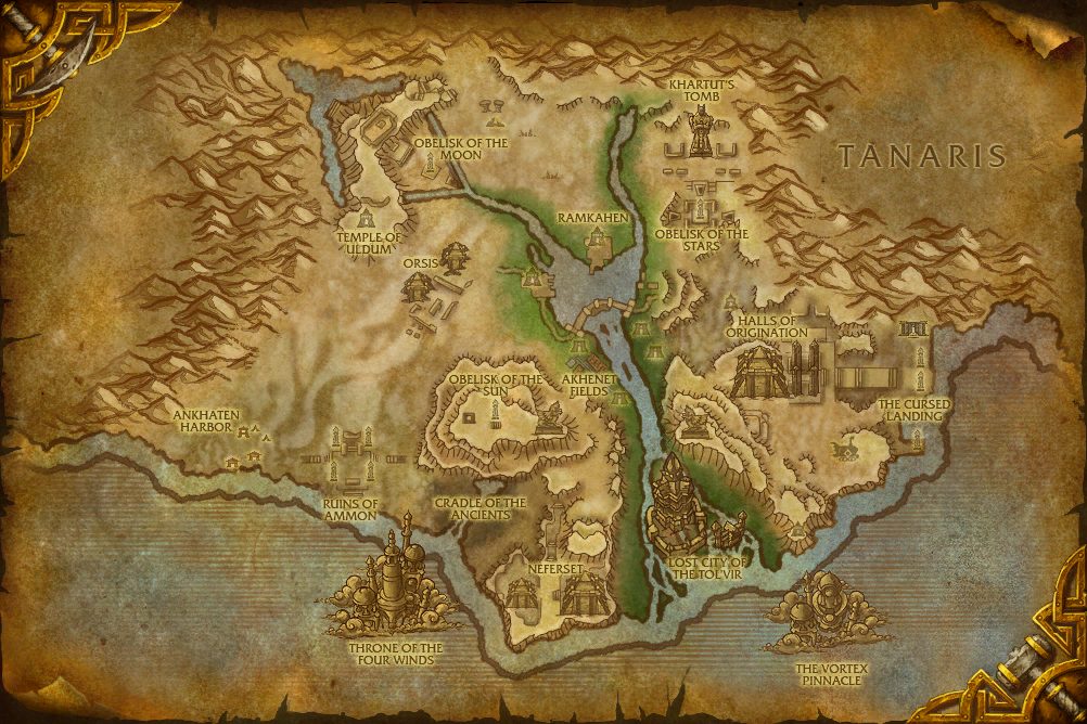 Uldum zone map