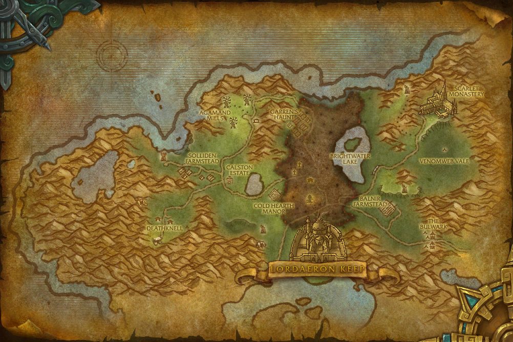 Tirisfal Glades zone map
