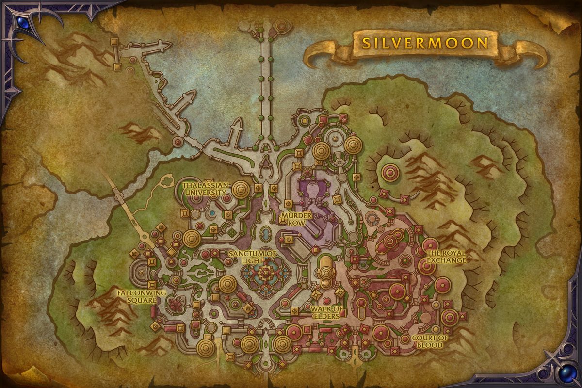 Silvermoon City zone map