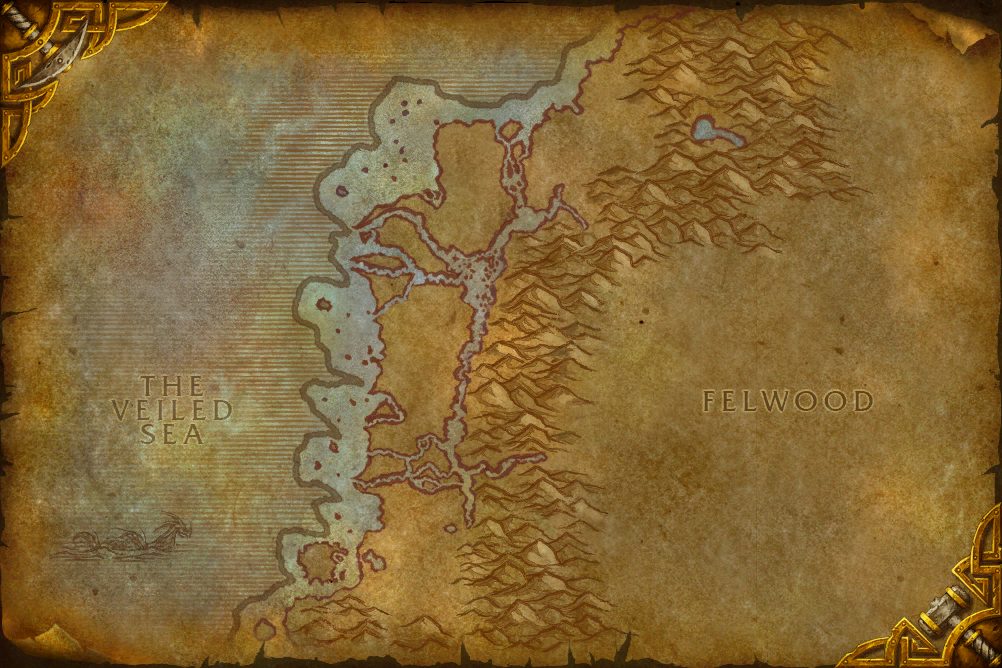 Darkshore zone map