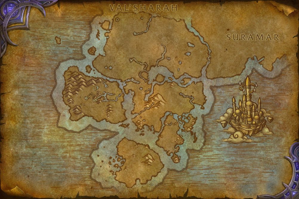 Azsuna zone map