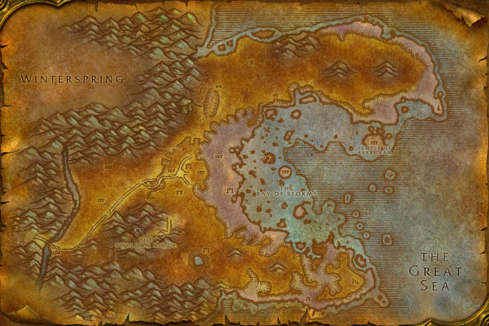 Azshara map showing where to go for Huln's War - Shadowsong
