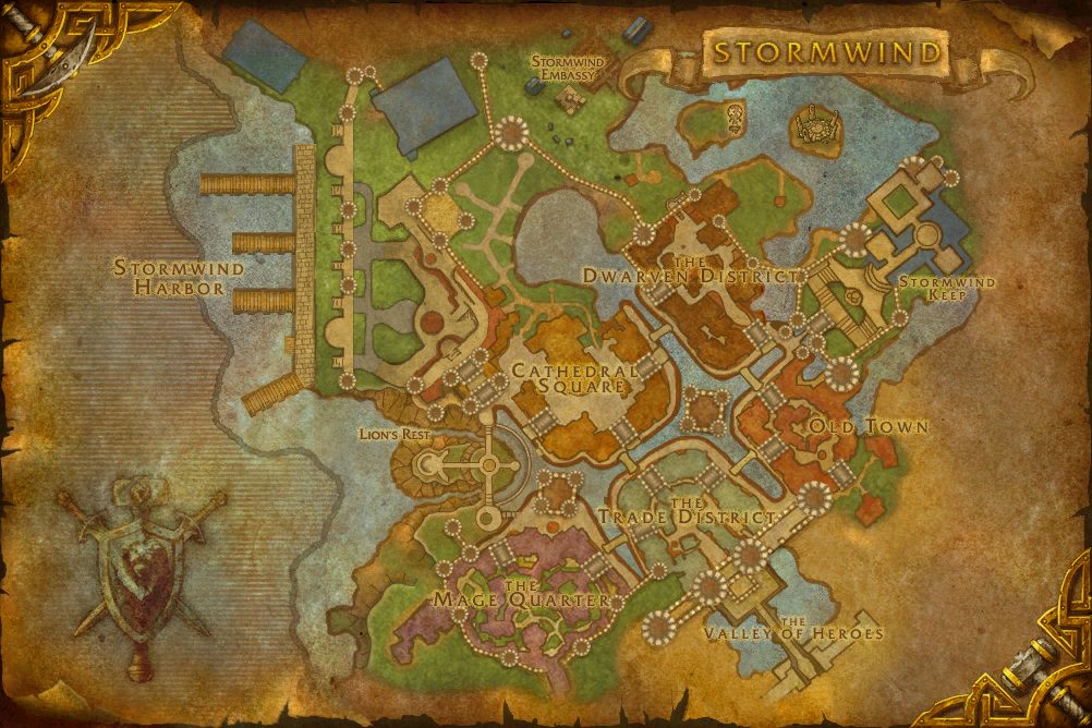 Stormwind City zone map
