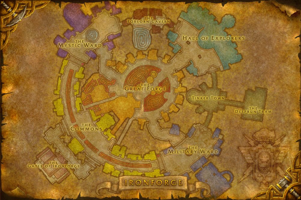Ironforge zone map