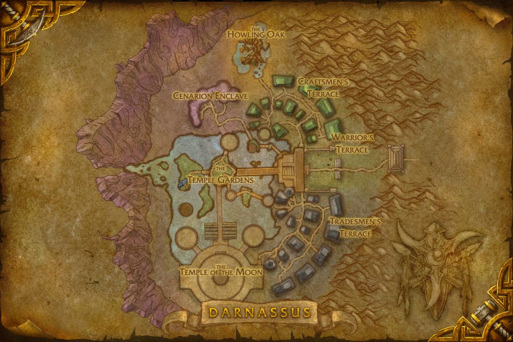 Darnassus zone map