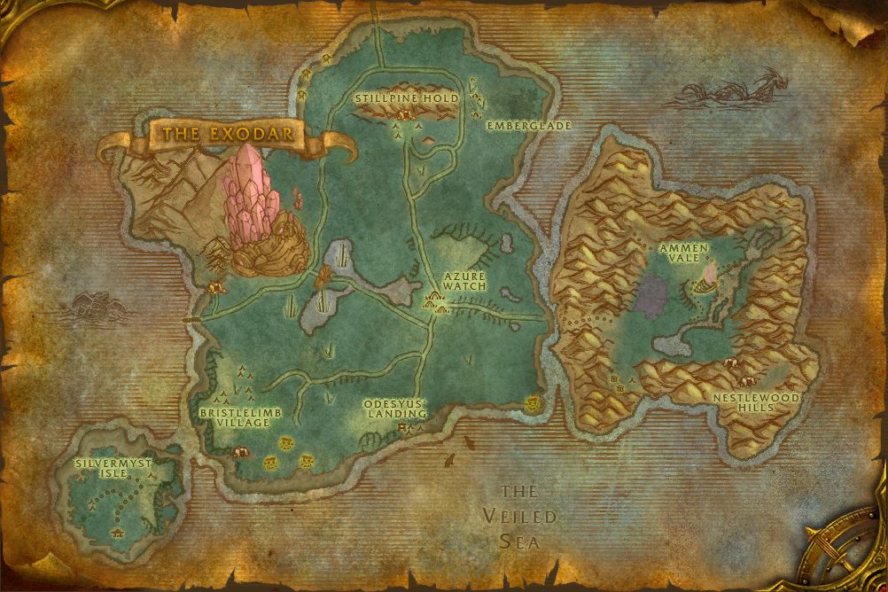 Azuremyst Isle zone map