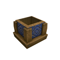 Open Carved Wooden Crate