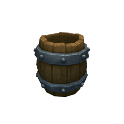 Empty Reinforced Wooden Barrel
